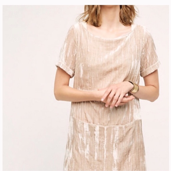crushed velvet shift dress